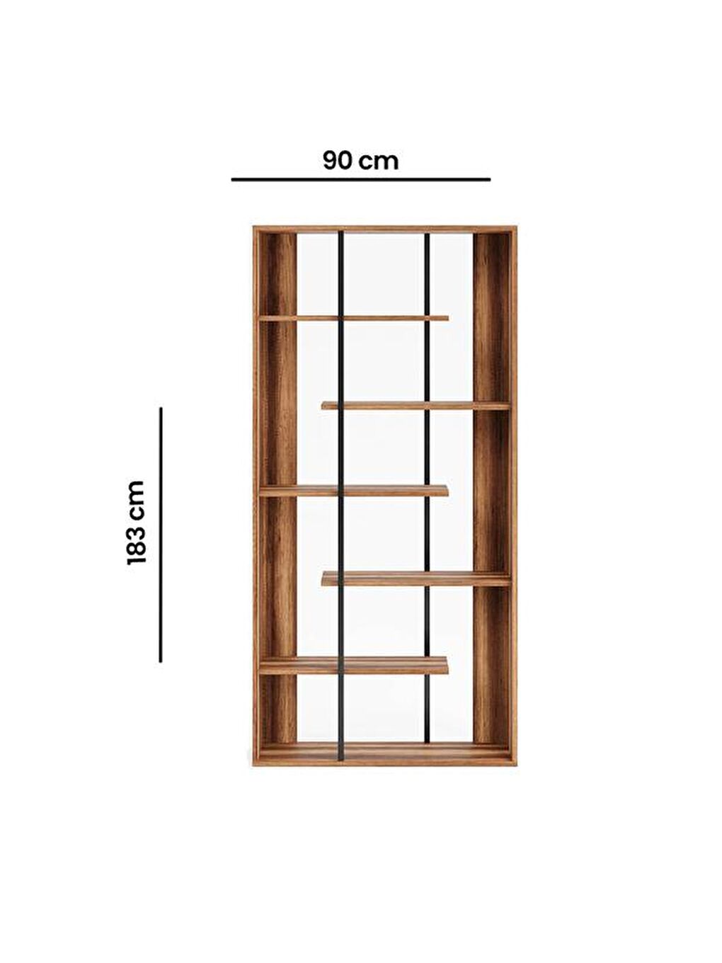 Kahverengi Labirent Kitaplık - Barok Ceviz-4