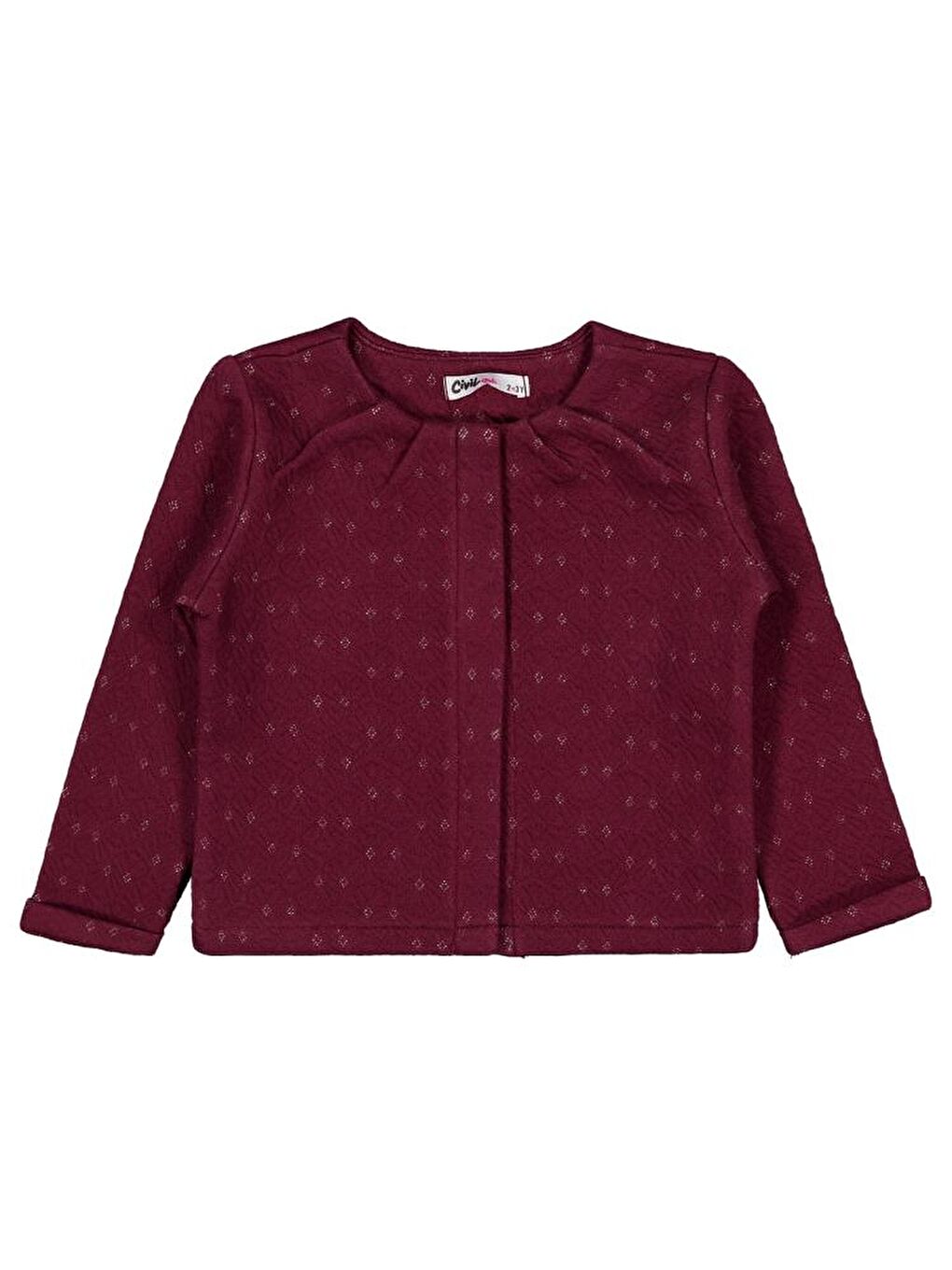 Girls Gizli Çıtçıtlı 2-5 Yaş Hırka - Kırmızı 2-3 Yaş