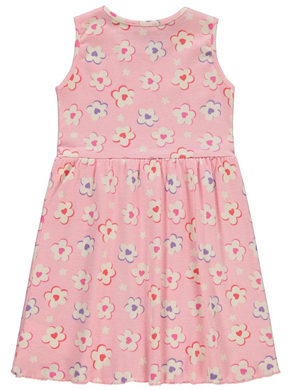 Girls Çiçek Baskılı 6-9 Yaş Elbise - Pembe 7-8 Yaş-2