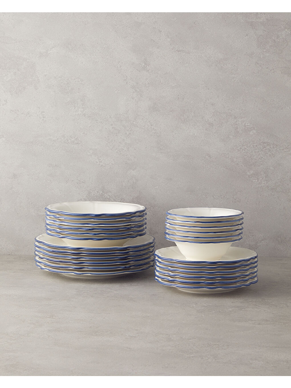 Blue Way Porselen Yemek Takımı 24 Parça 6 Kişilik Mavi-1