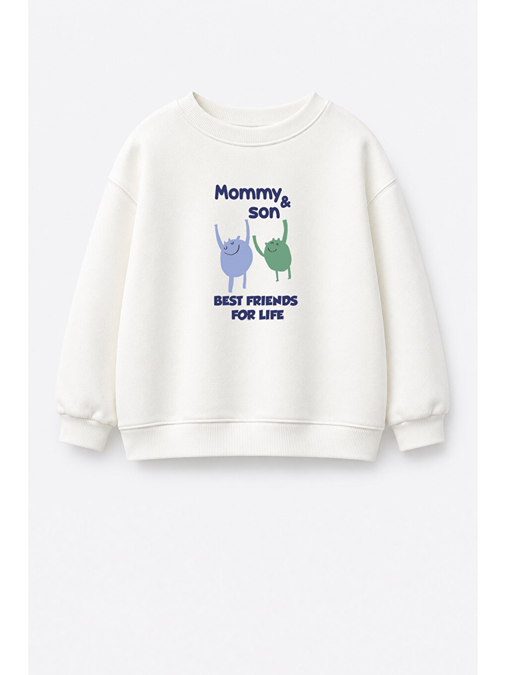 Ekru Erkek Çocuk Pamuklu Bisiklet Yaka Slogan Baskılı T-shirt-1