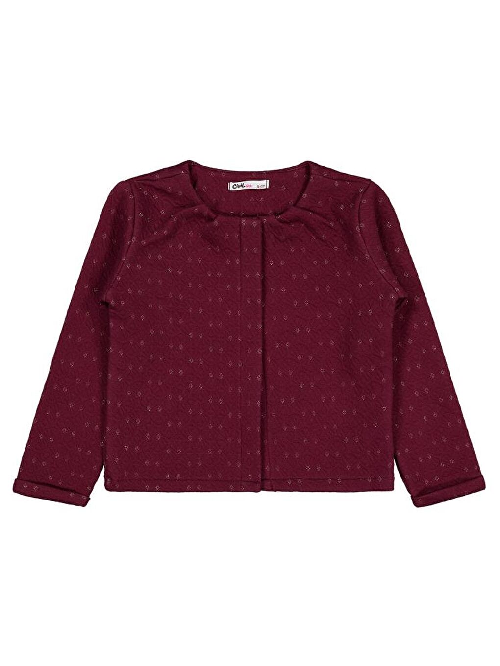 Girls Gizli Çıtçıtlı 6-9 Yaş Hırka - Kırmızı 8-9 Yaş