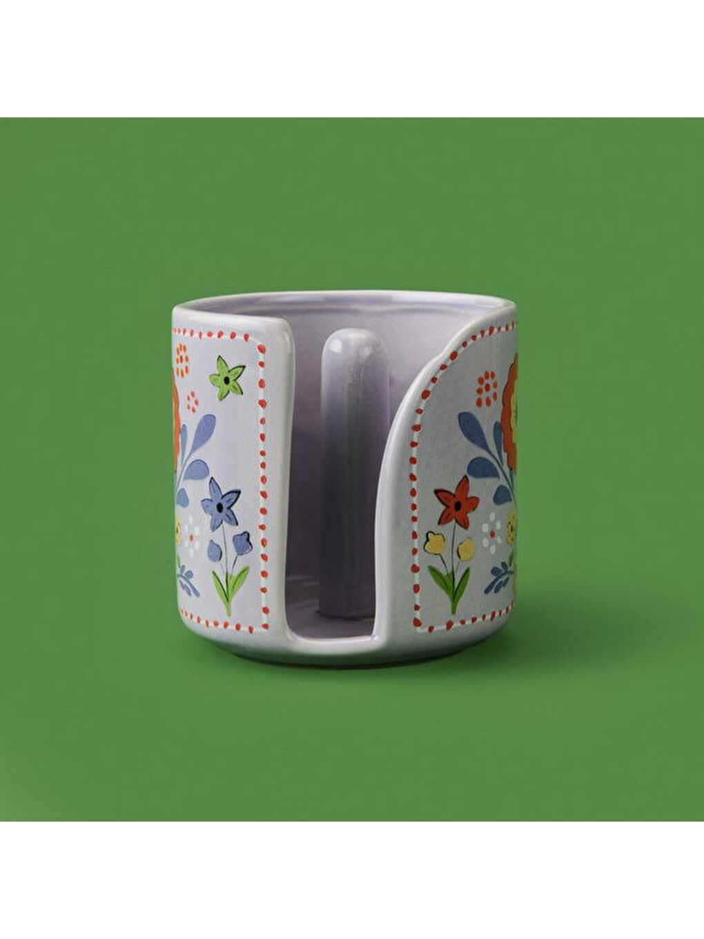 Kitchen Çiçekli Havlu Peçetelik - Mor - 12 cm-1