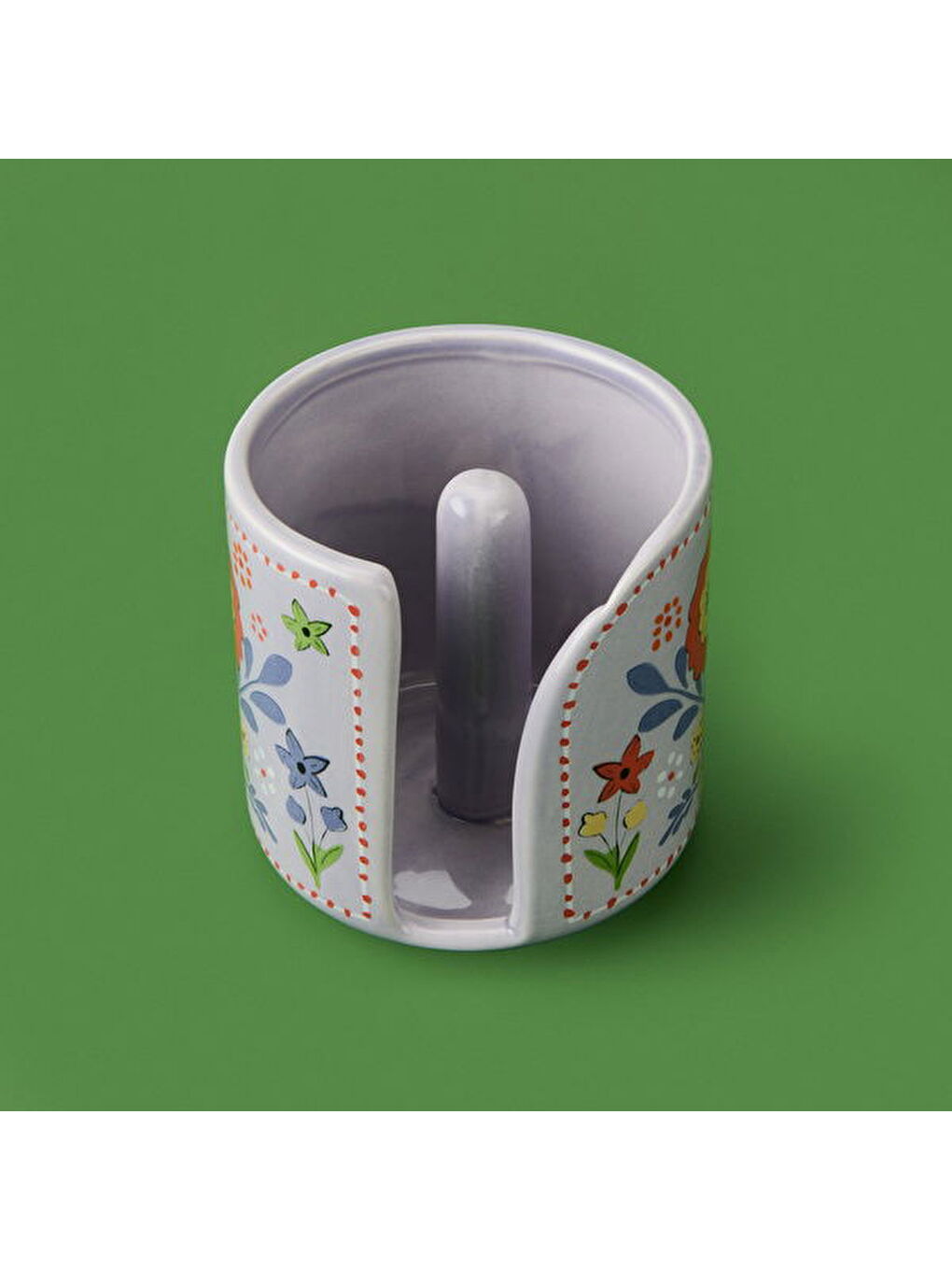 Kitchen Çiçekli Havlu Peçetelik - Mor - 12 cm-2