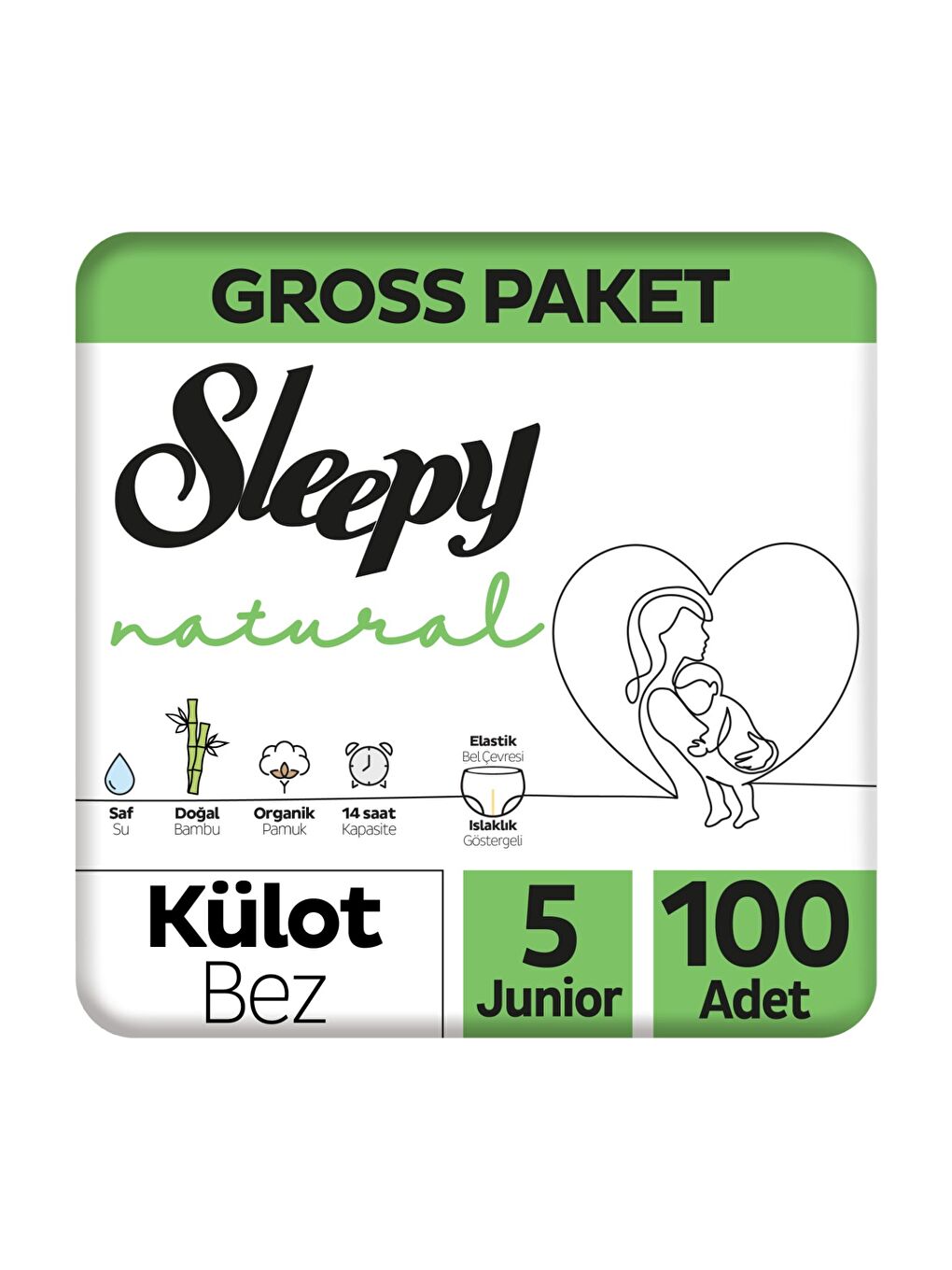 Natural Gross Paket Külot Bez 5 Numara Junior 100 Adet