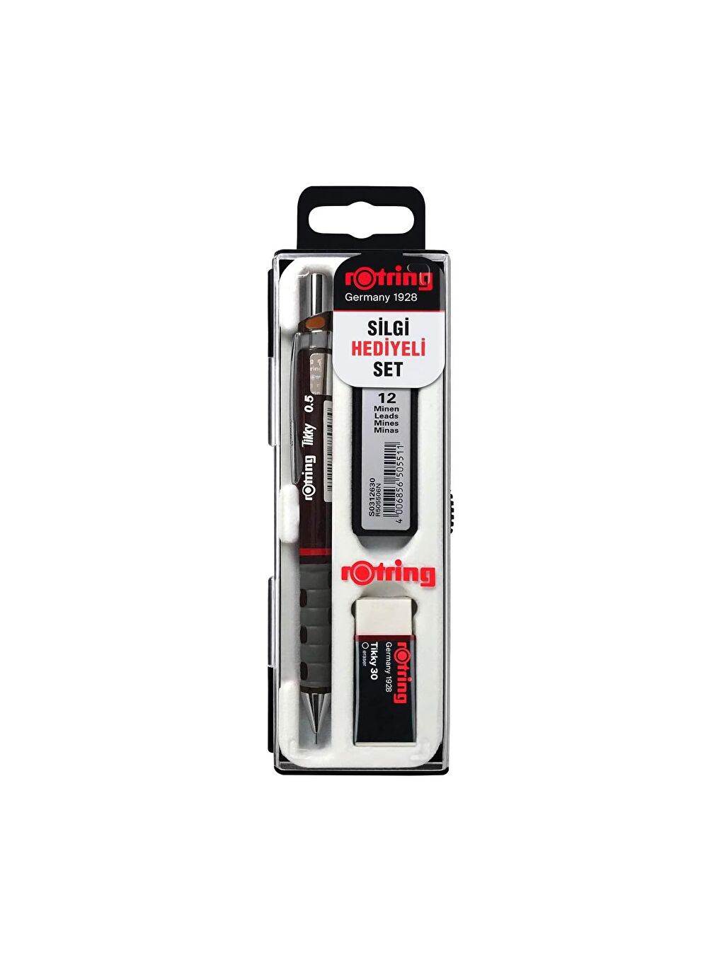 Rotring Bordo Tikky Okul Seti Uç+ Silgi Hediyeli Versatil Seti 0.5