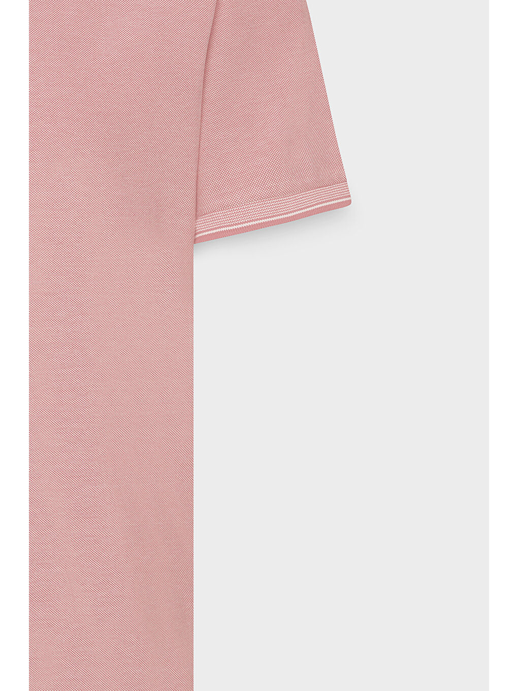 Erkek Pembe Beyaz Slim Fit Dar Kesim Kıvrılmaz Polo Yaka Kısa Kollu Tişört-4
