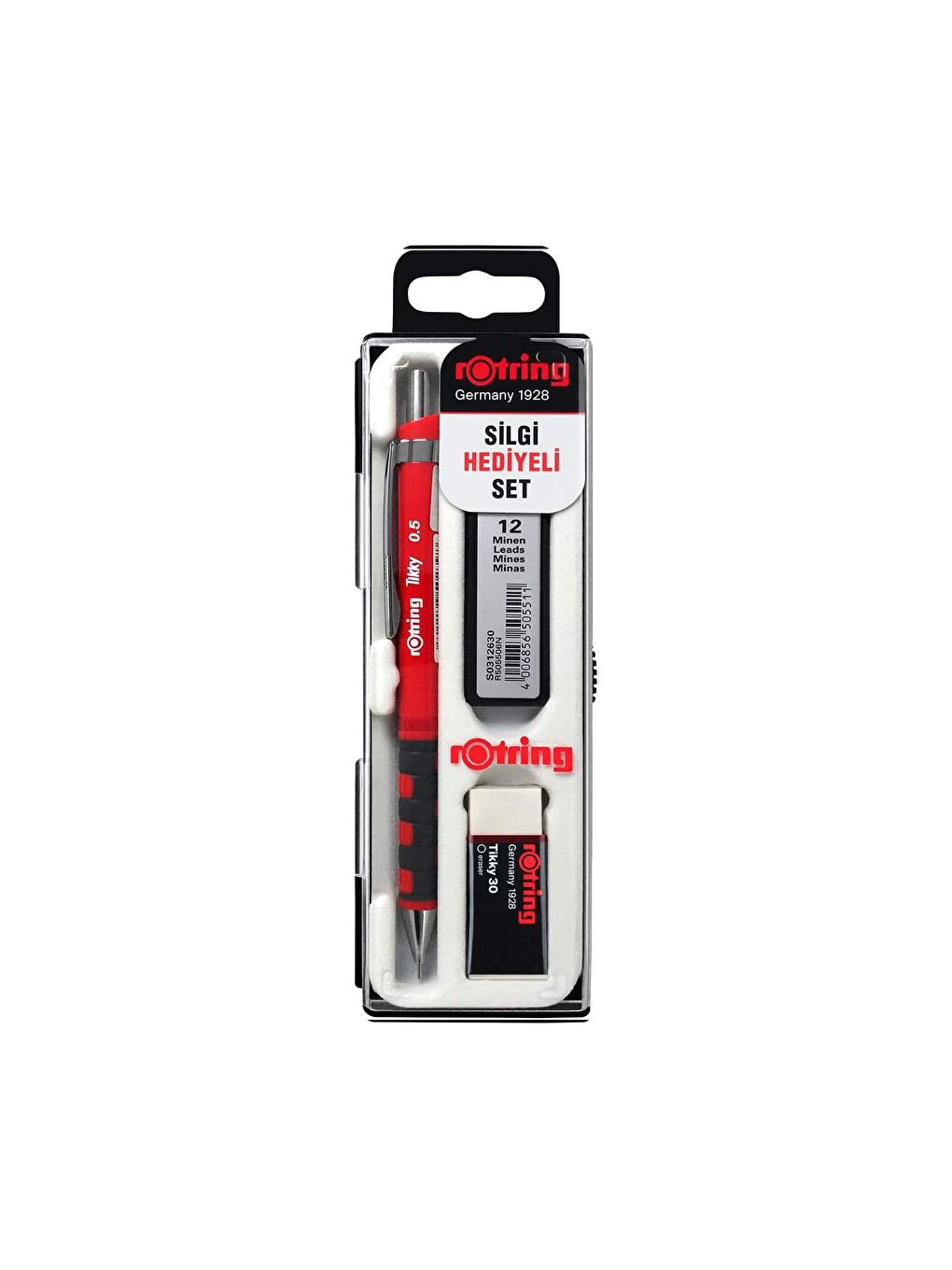 Rotring Kırmızı Tikky Okul Seti Uç+ Silgi Hediyeli Versatil Seti 0.5