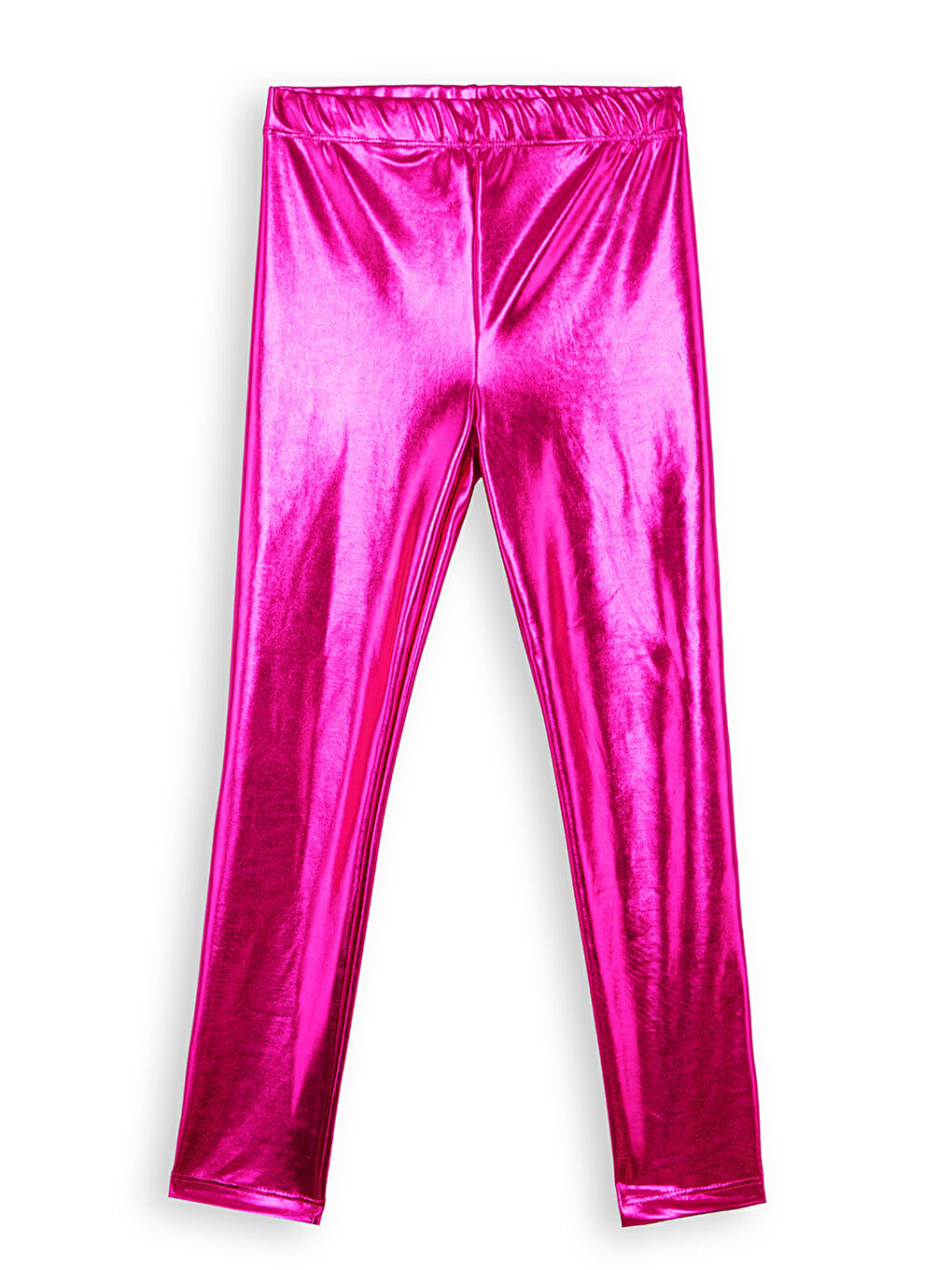 Kız Çocuk Koyu Pembe Metalik Parlak Tayt-2