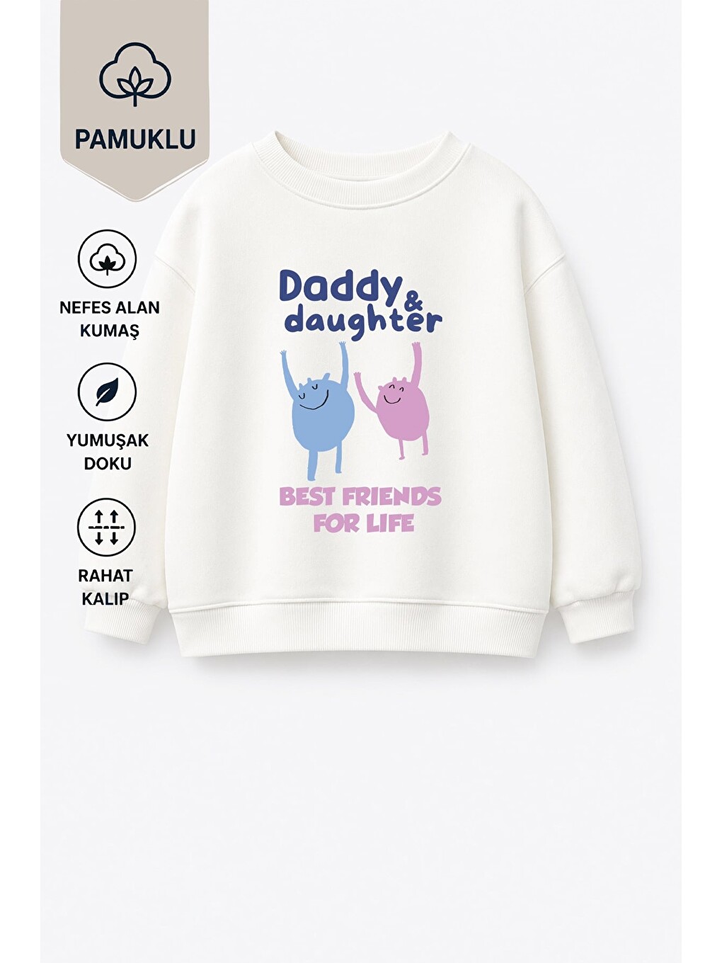Ekru Kız Çocuk Pamuklu Bisiklet Yaka Slogan Baskılı T-shirt-1