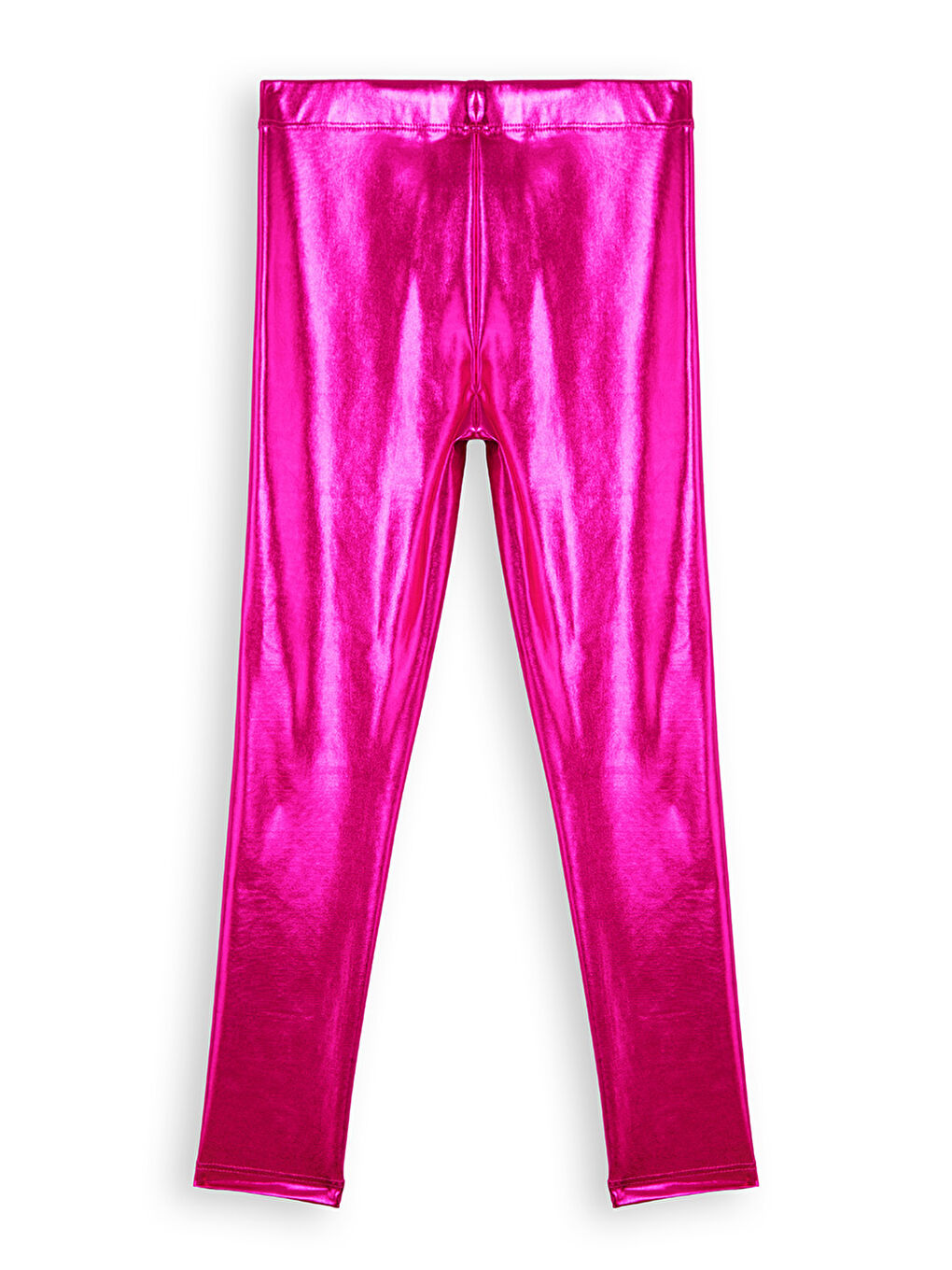 Kız Çocuk Koyu Pembe Metalik Parlak Tayt-3