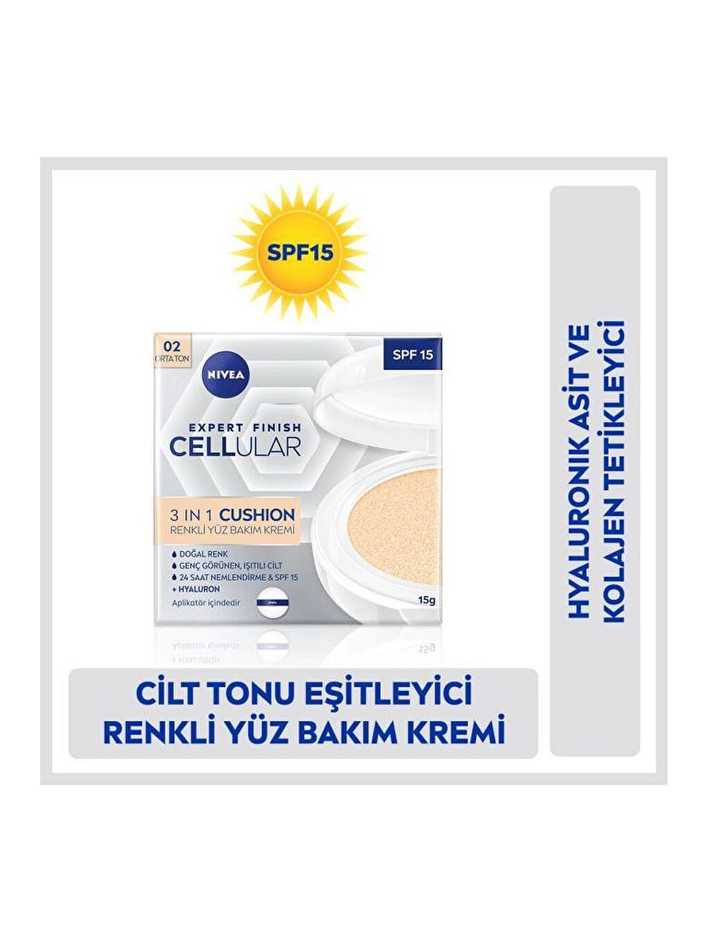 NIVEA Açık Bej NIVEA Cellular Expert Finish Cushion Renkli Yüz Bakım Kremi