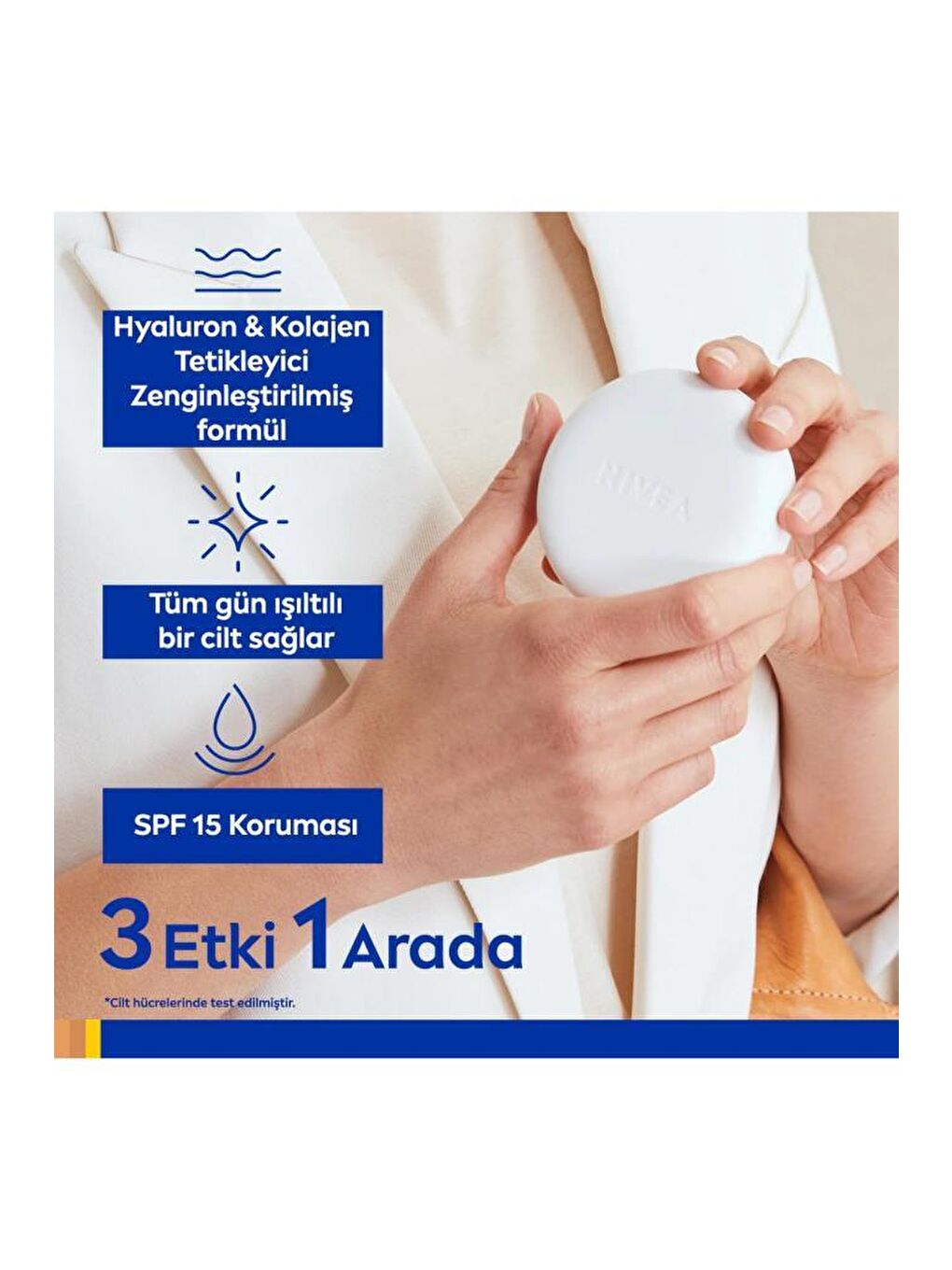 NIVEA Açık Bej NIVEA Cellular Expert Finish Cushion Renkli Yüz Bakım Kremi - 3