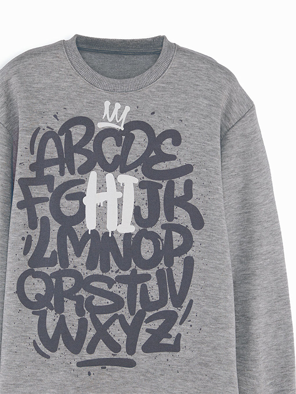 Harfler Erkek Çocuk Gri Eşofman Takım-4