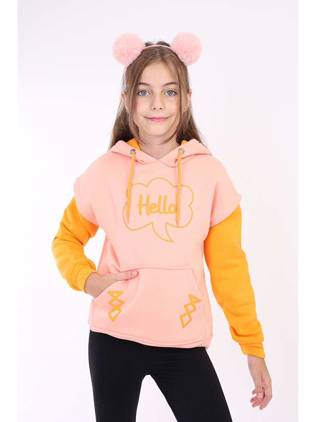 Pembe Kız Çocuk Baskılı Sweatshirt