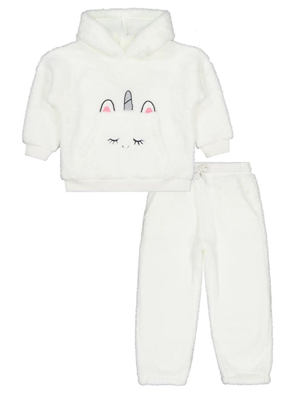 Girls Nakışlı 2-5 Yaş Eşofman Takımı - Ekru 4-5 Yaş