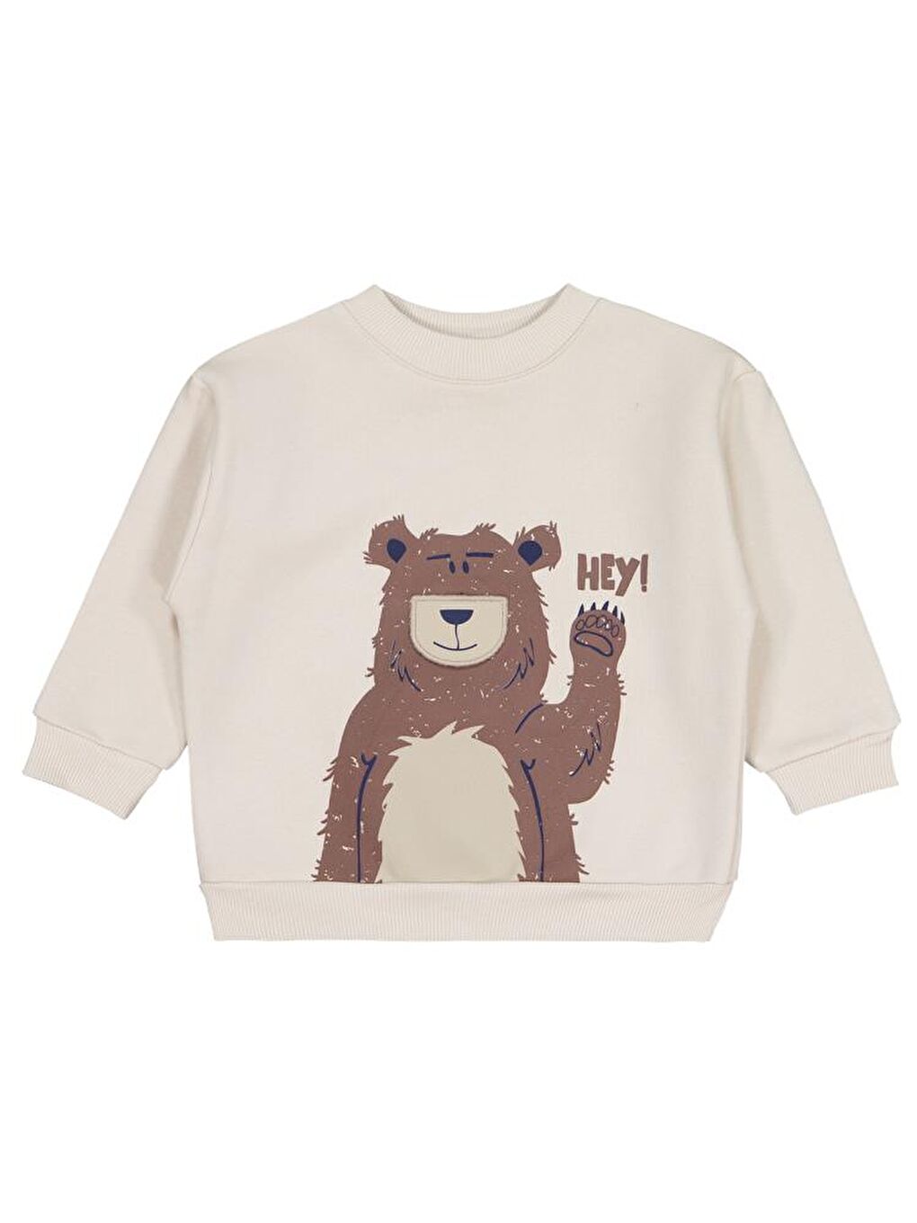 Bej Boys Hey Ayı Baskılı 2-5 Yaş Sweatshirt