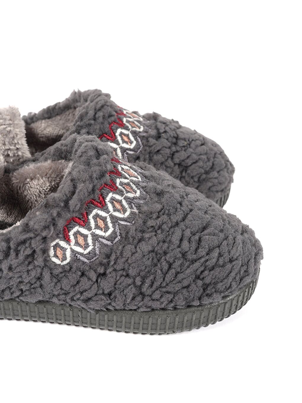Çocuk Nakış Detaylı Antrasit Ev İçi Ayakkabı- Mahe-2
