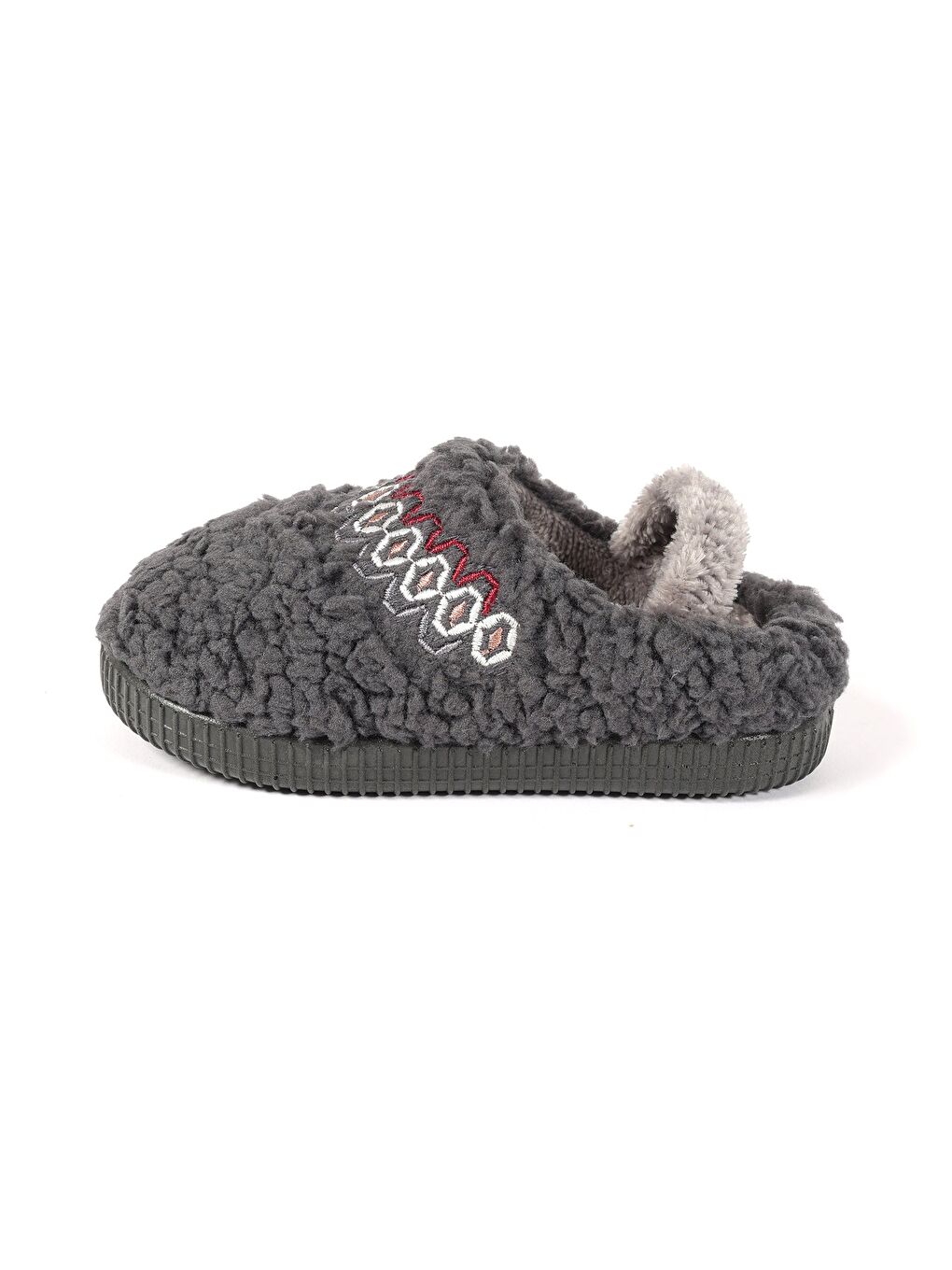Çocuk Nakış Detaylı Antrasit Ev İçi Ayakkabı- Mahe-3