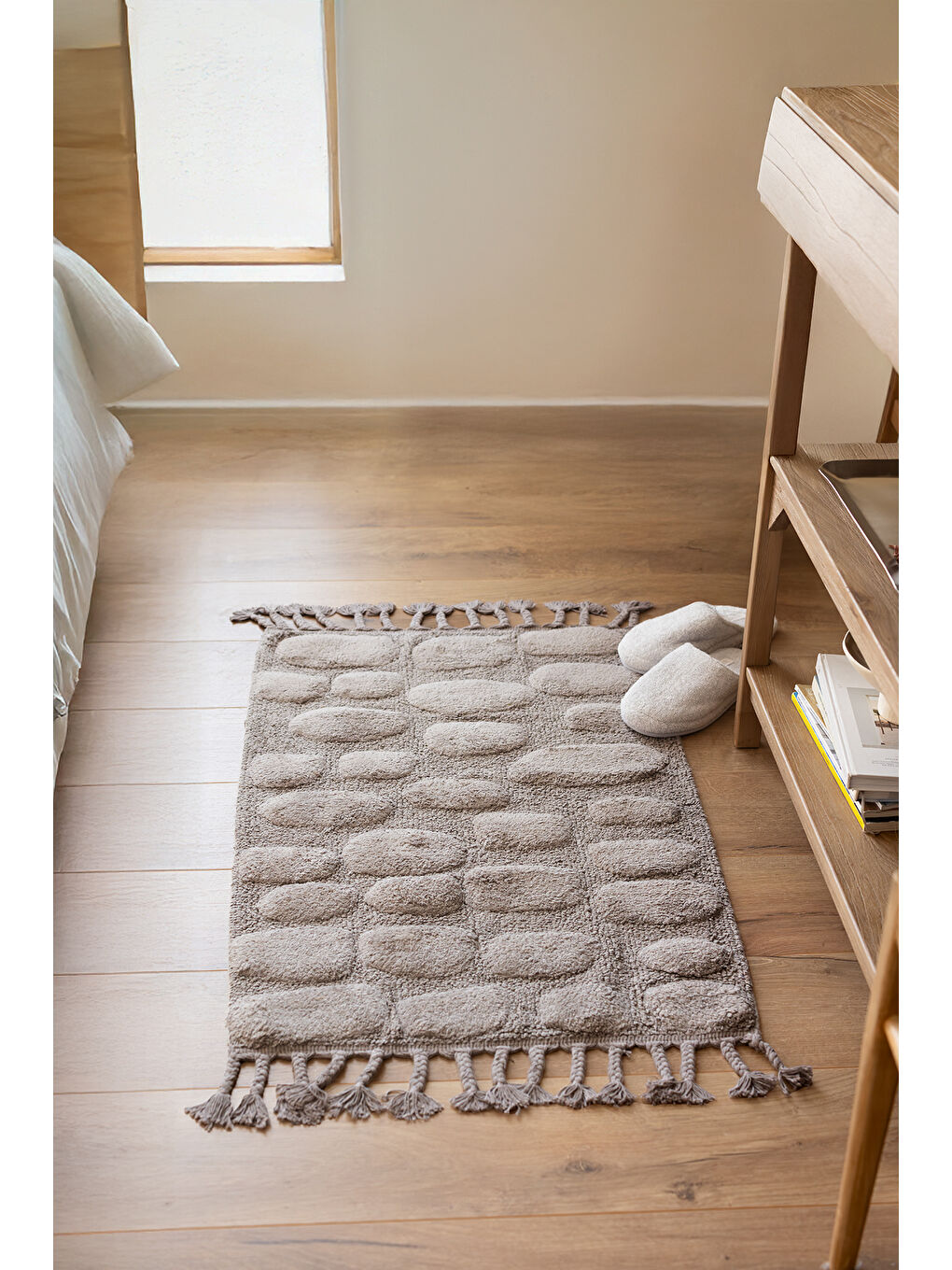 Wall Tekli Banyo Paspası %100 Pamuk 60x100 cm Gri