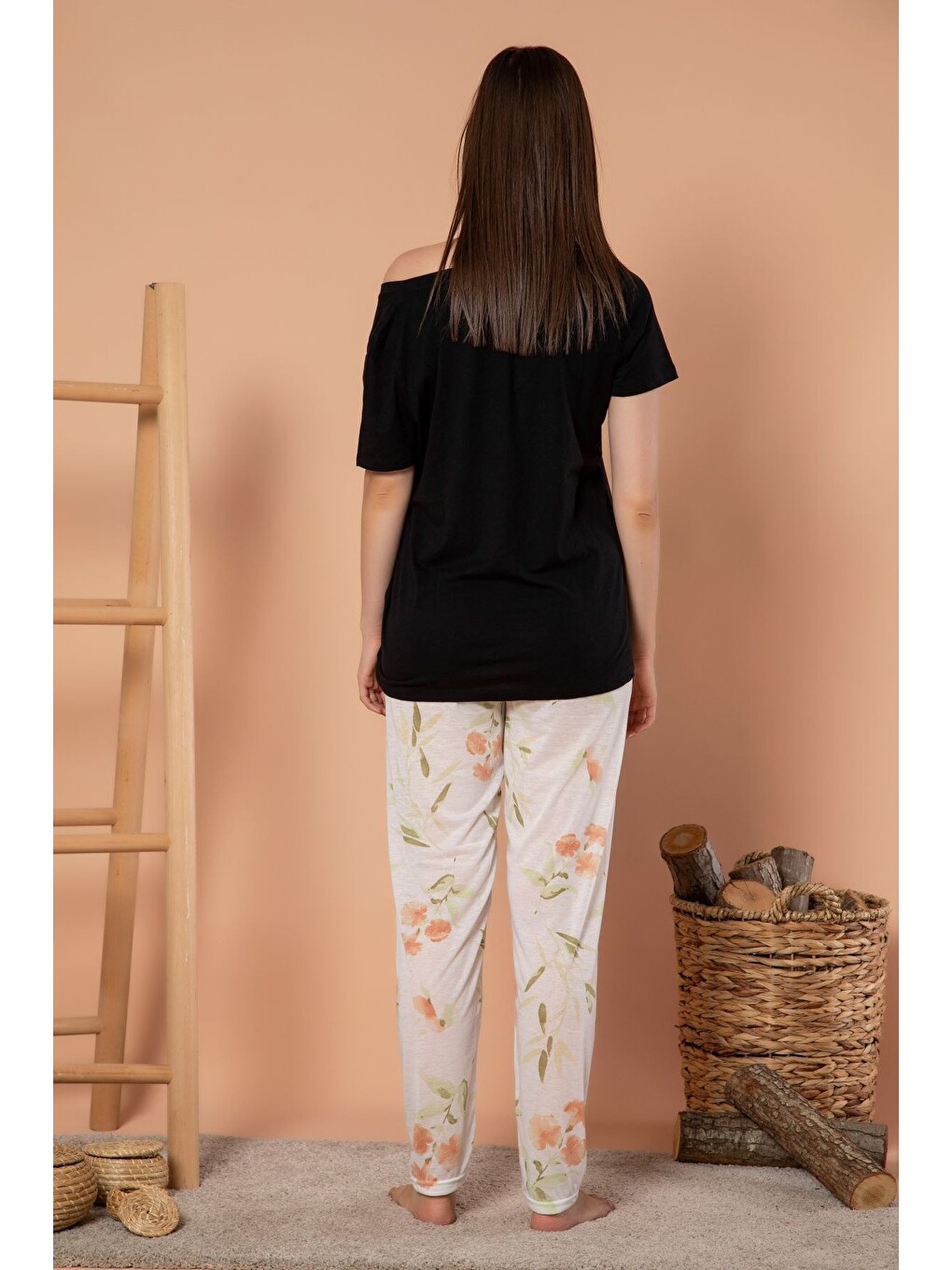 Karışık Kadın Desenli Mevsimlik Ince Tek Pijama Altı-2