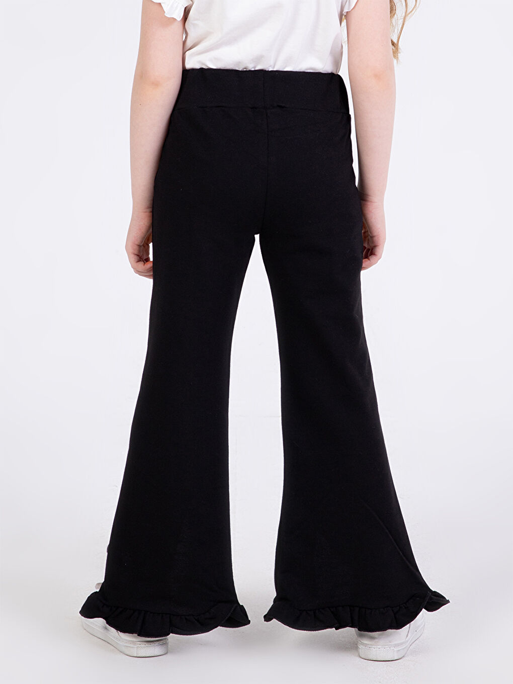 Kız Çocuk Fırfırlı Siyah Eşofman Altı-2