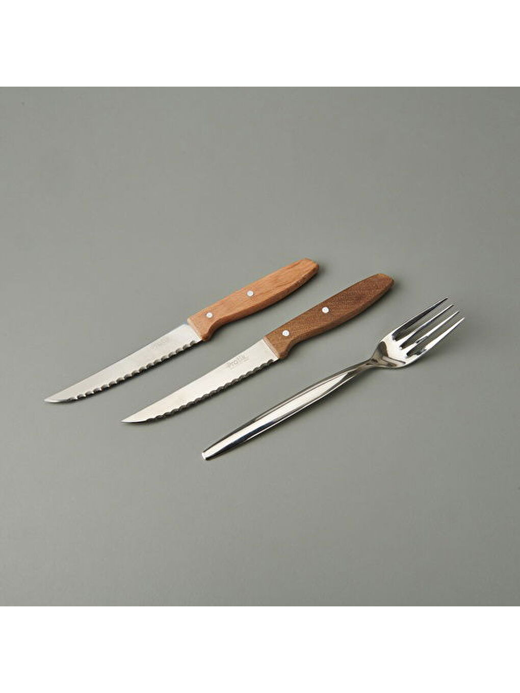 2'li Steak Bıçağı - Kahverengi - 19 cm-3