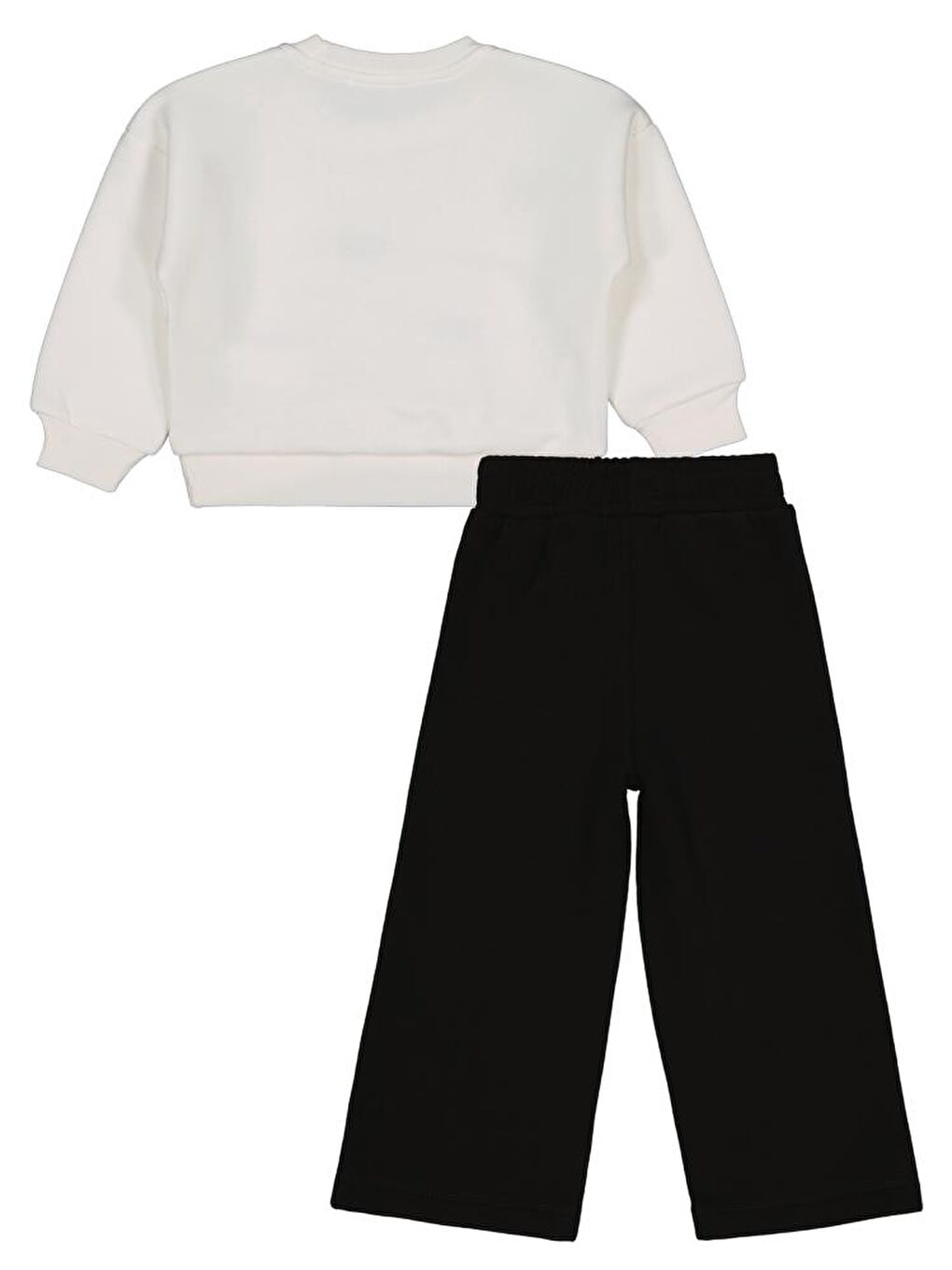 Siyah Girls Fiyonk Nakışlı 2-5 Yaş Eşofman Takımı - Ekru 2-3 Yaş-2