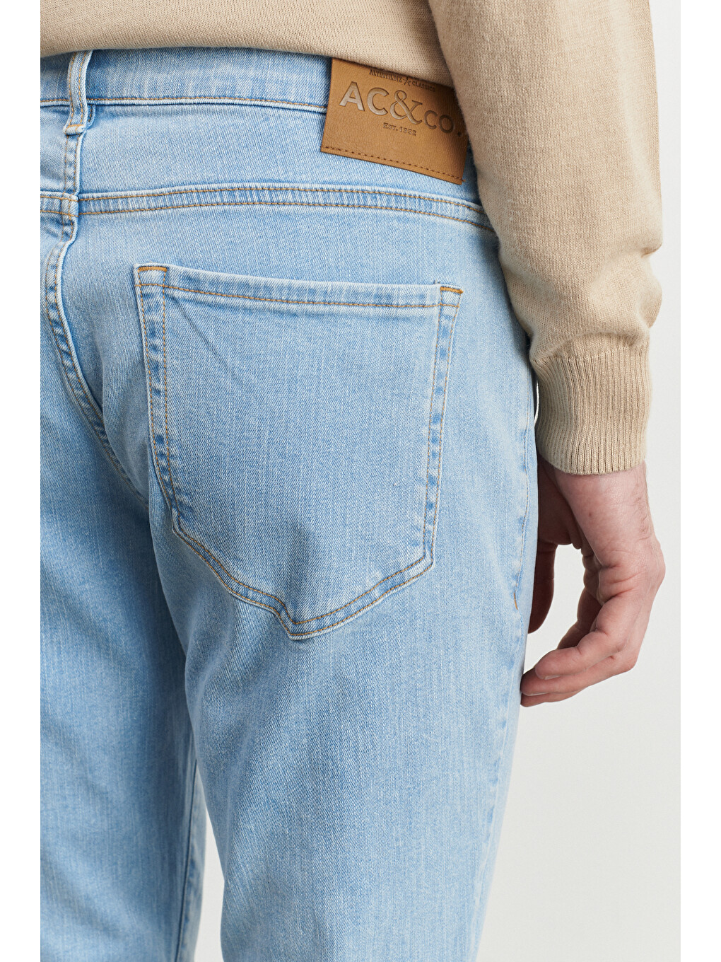 Erkek Açık Mavi Slim Fit Dar Kesim Magic Denim Esnek Jean Pantolon-4
