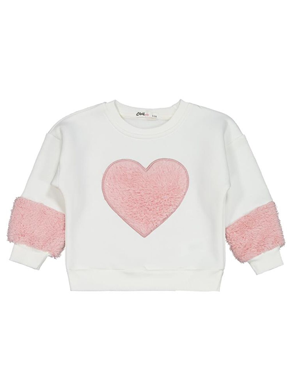 Lila Girls Kalp Nakışlı 2-5 Yaş Eşofman Takımı - Ekru - Pudra 2-3 Yaş-1