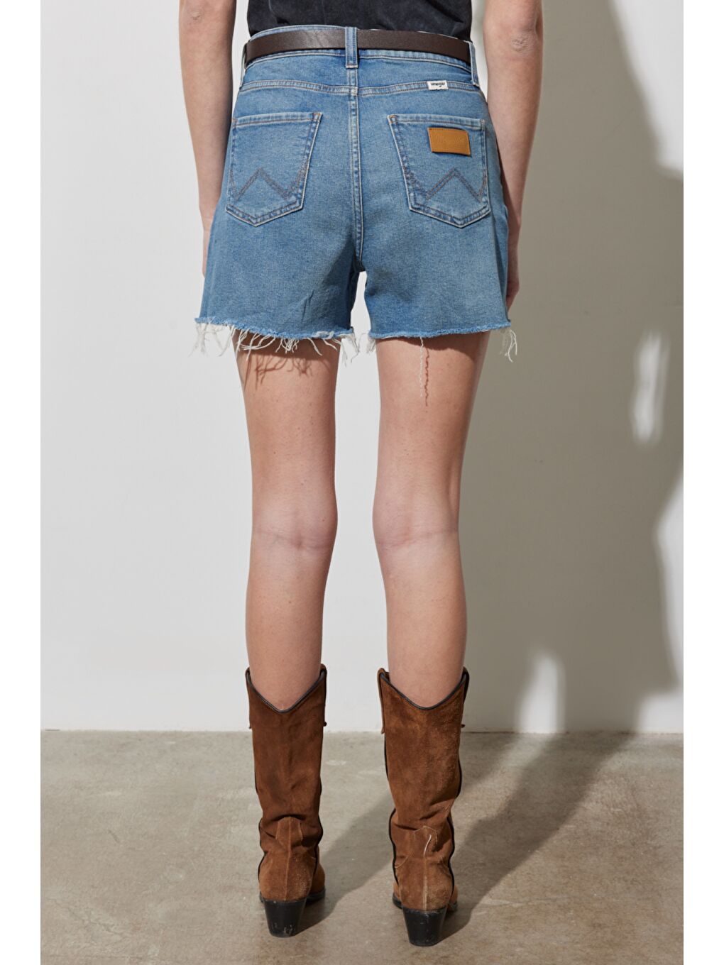 Yeşil Regular Fit Normal Kesim Yüksek Bel Desenli Esnek Jean Jean Şort-6