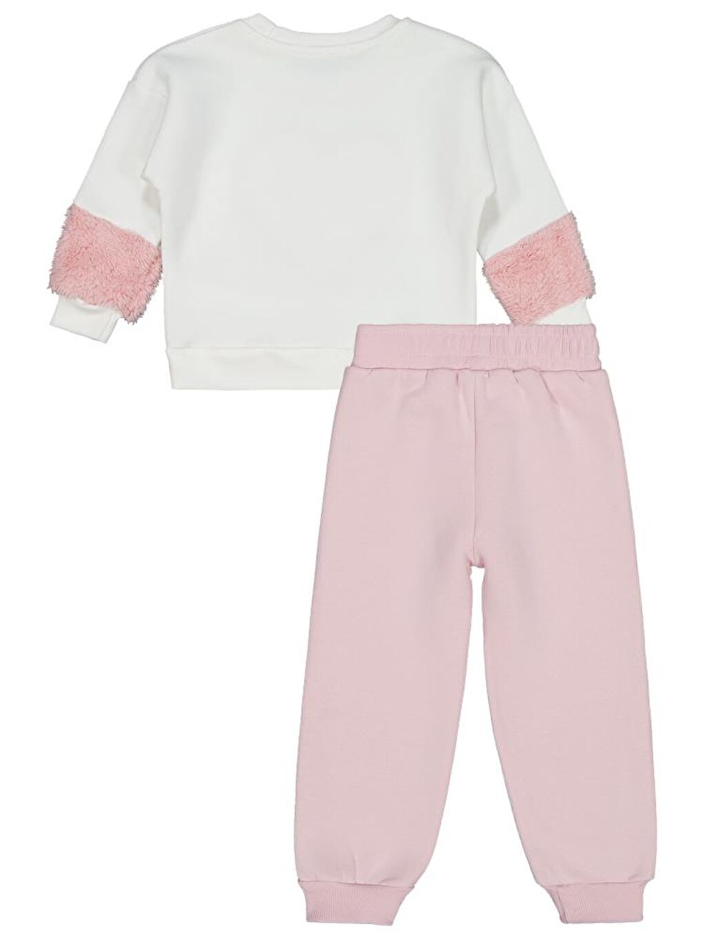 Lila Girls Kalp Nakışlı 2-5 Yaş Eşofman Takımı - Ekru - Pudra 2-3 Yaş-2