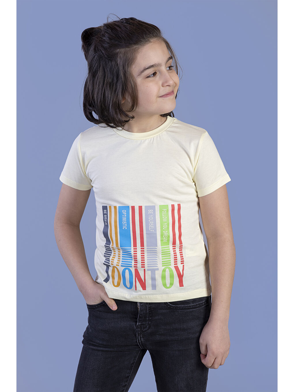 Sarı Erkek Çocuk Baskılı Tişört-1