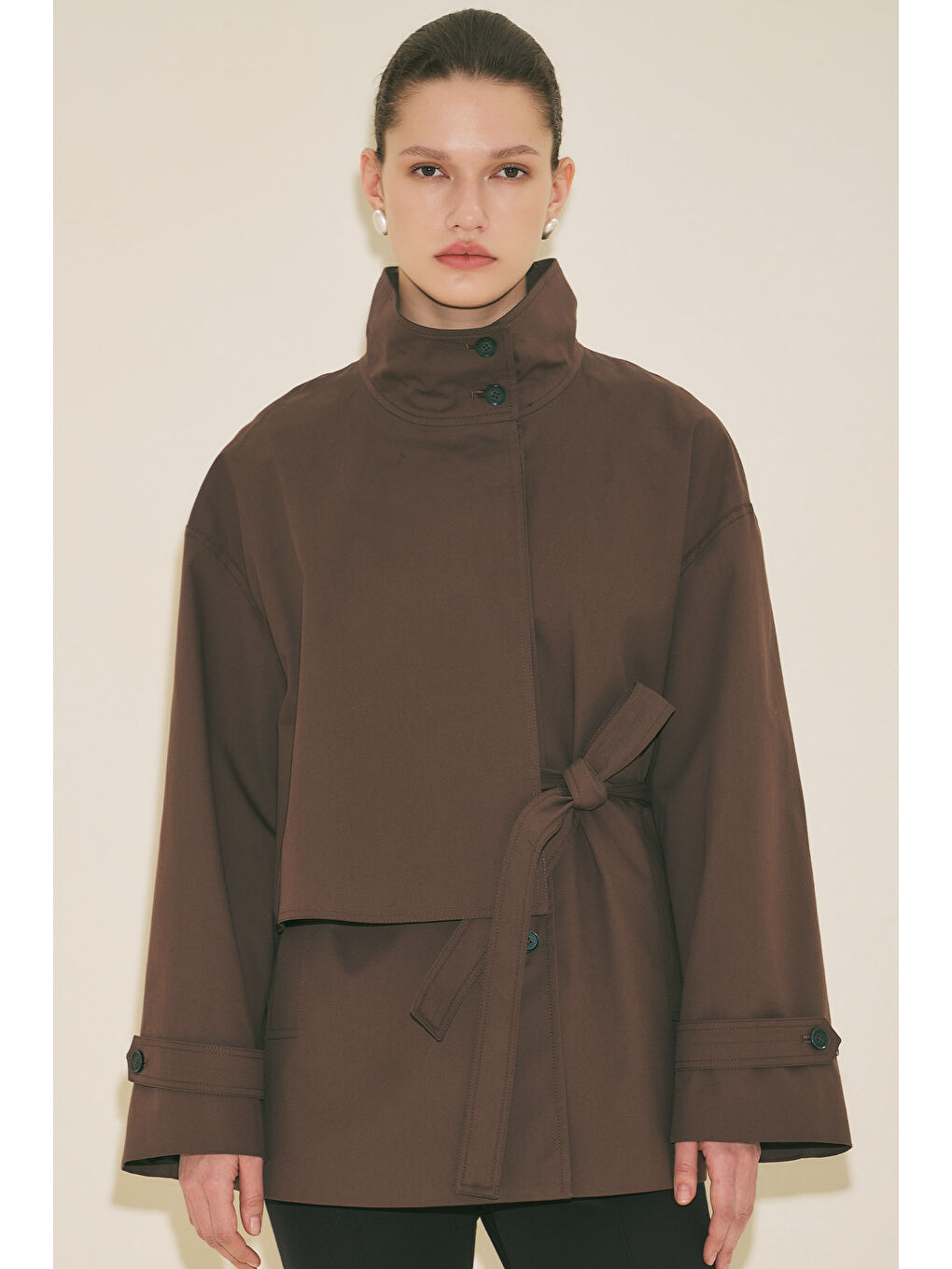 Rıa Tasarım Trençkot Kahverengi-4