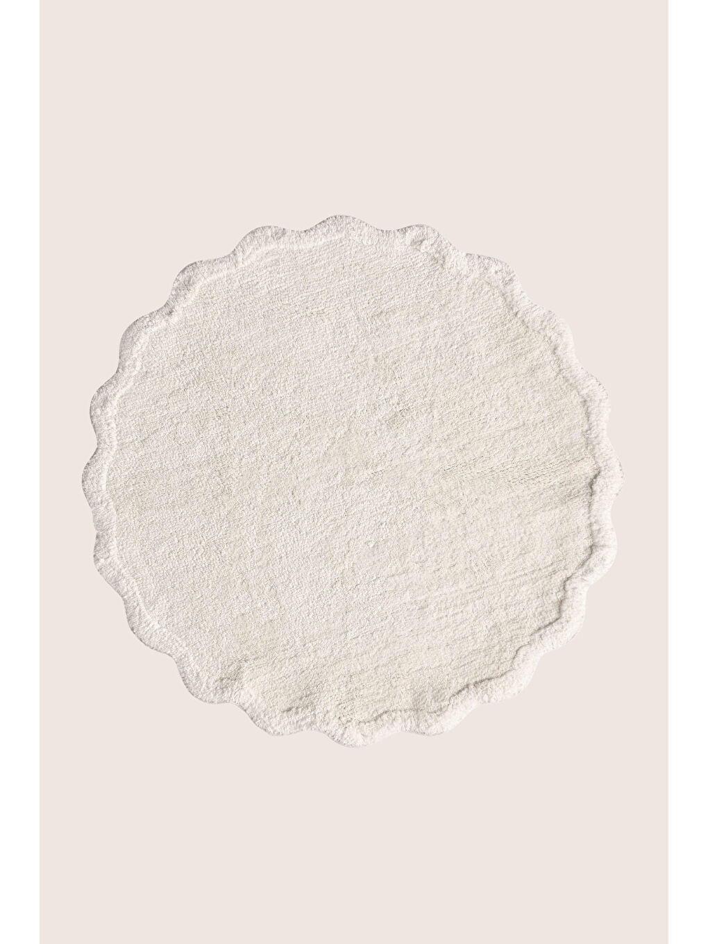 Scallop Yuvarlak Banyo Paspası Bambu 90x90 Ekru