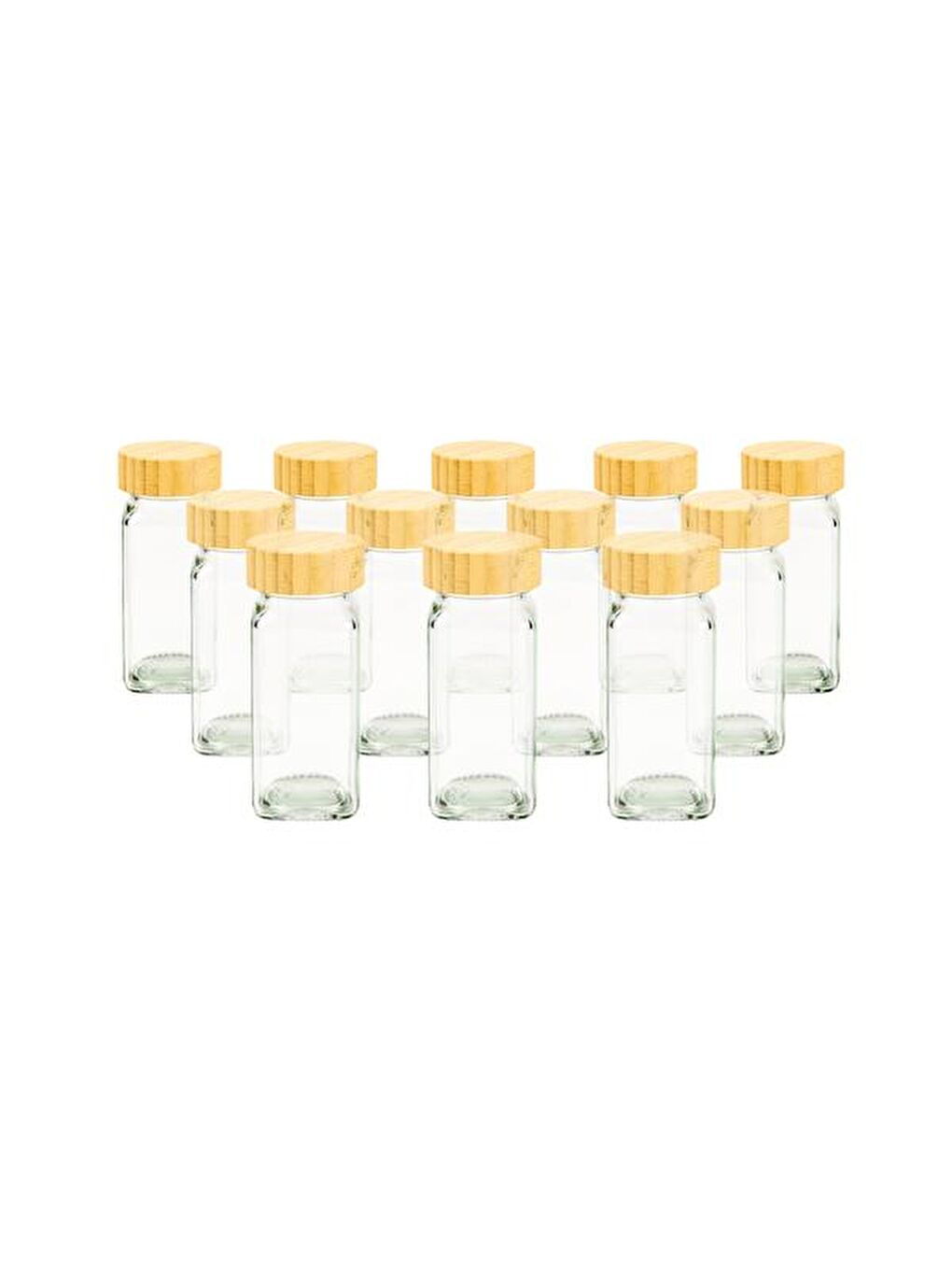 Renksiz 12'li Cam Baharatlık Seti - Şeffaf - 11 cm-2