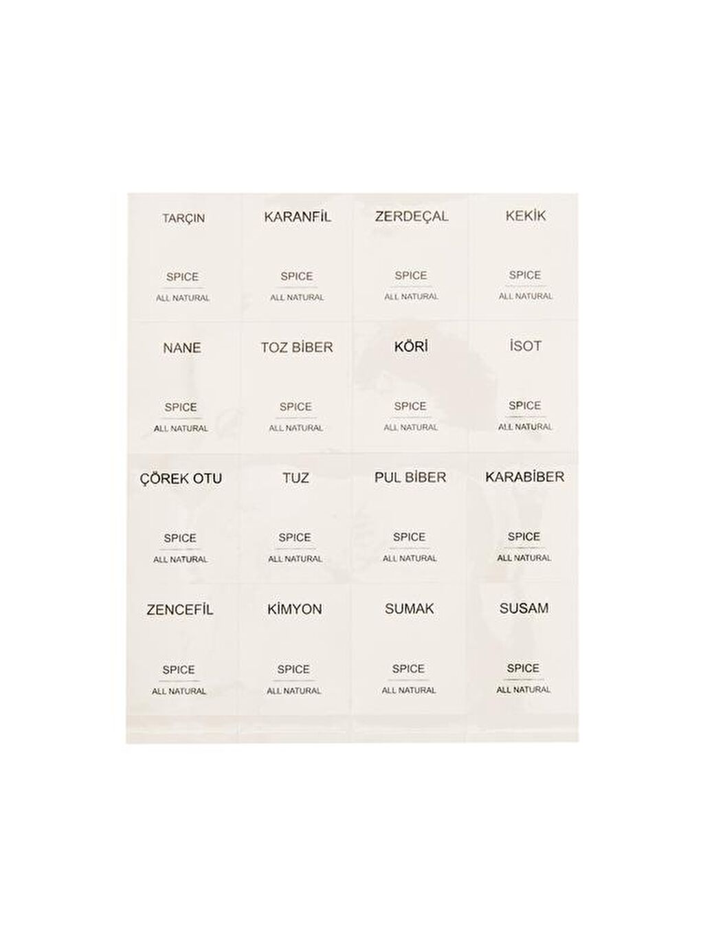 Renksiz 12'li Cam Baharatlık Seti - Şeffaf - 11 cm-3