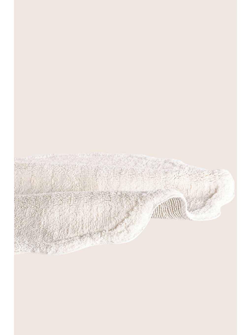 Scallop Yuvarlak Banyo Paspası Bambu 90x90 Ekru-1