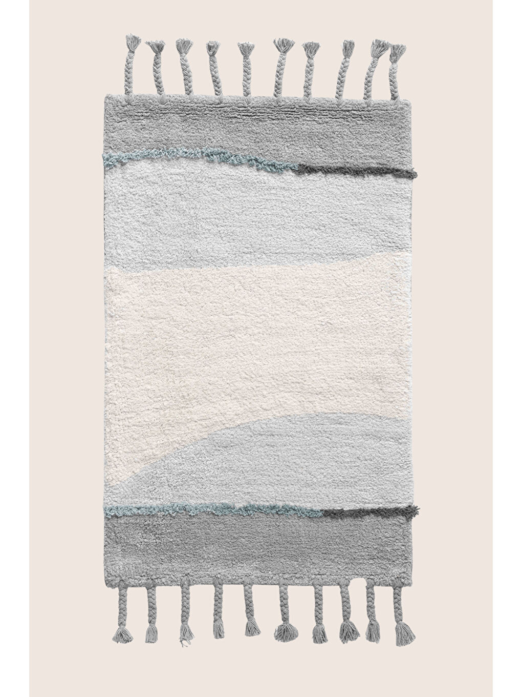 Marble Tekli Banyo Paspası %100 Pamuk 50x80 Gri