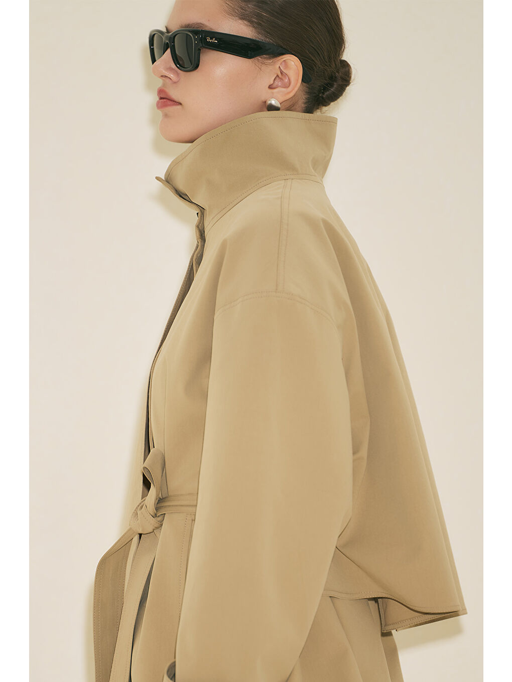 Bej Rıa Tasarım Trençkot Kum-3