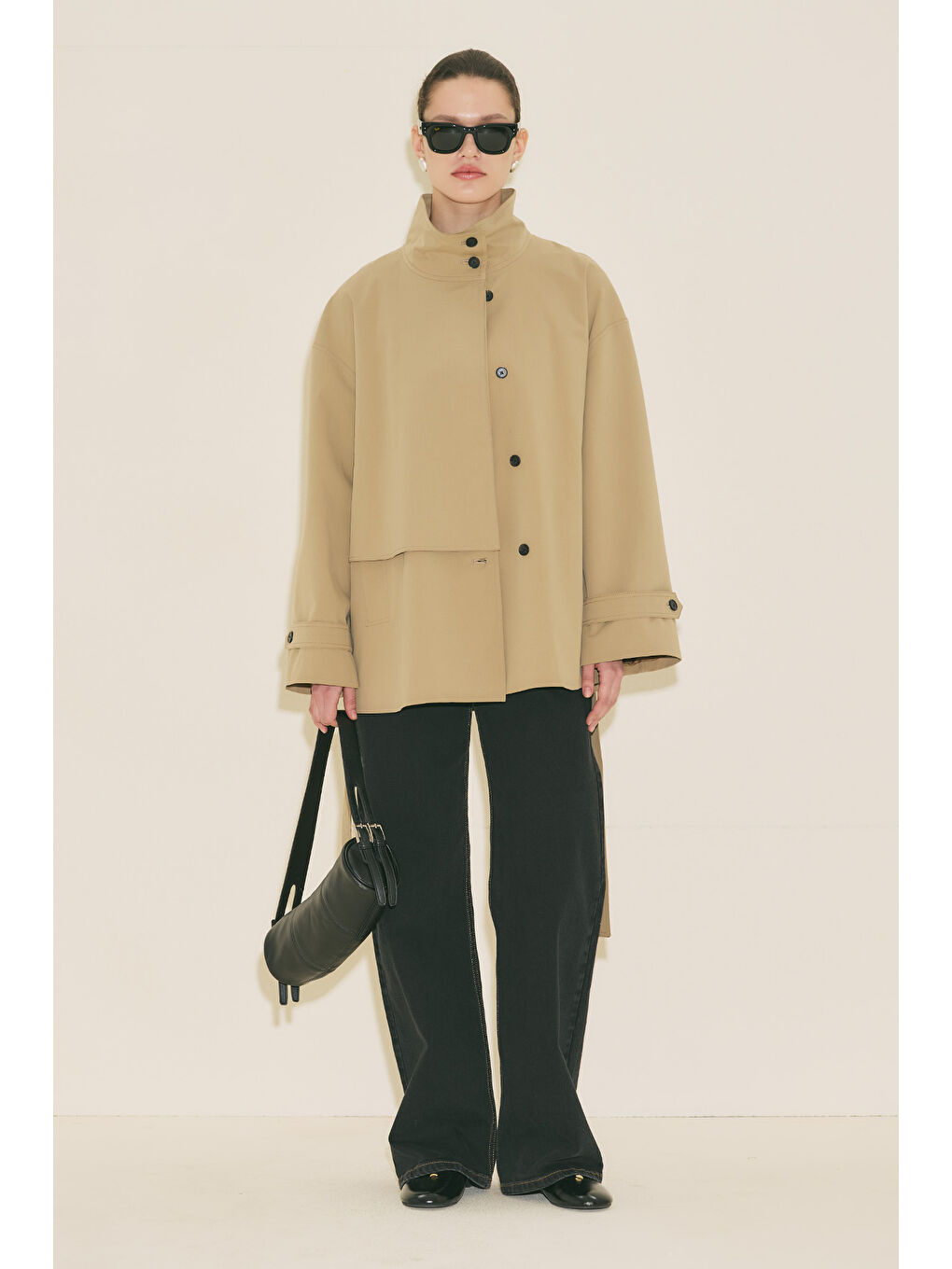 Bej Rıa Tasarım Trençkot Kum-5