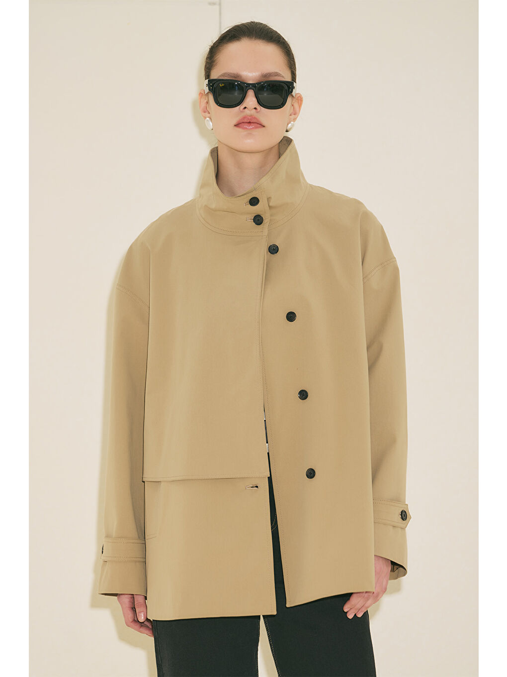 Bej Rıa Tasarım Trençkot Kum-7