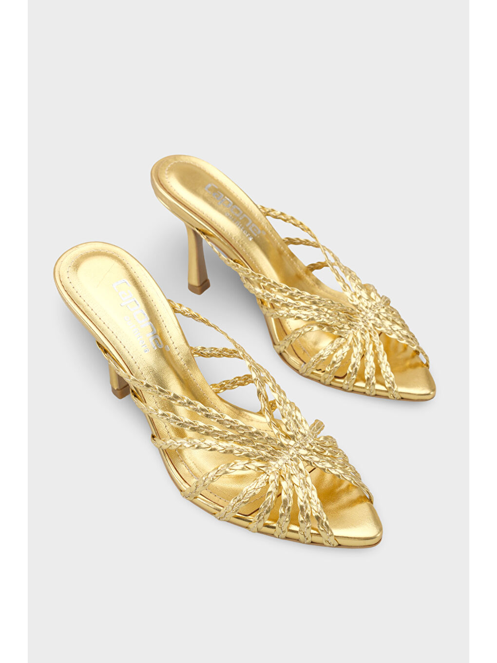 Sarı Lacie Örgü Orta Topuklu Kadın Terlik-2