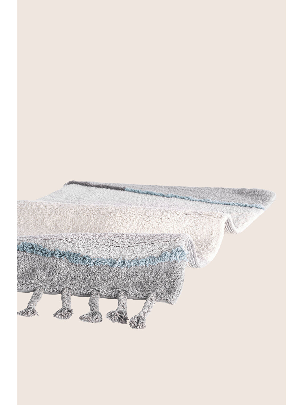 Marble Tekli Banyo Paspası %100 Pamuk 50x80 Gri-1