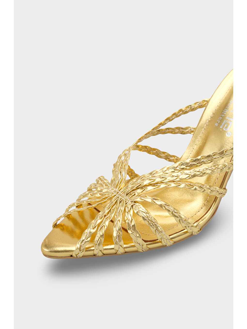 Sarı Lacie Örgü Orta Topuklu Kadın Terlik-3