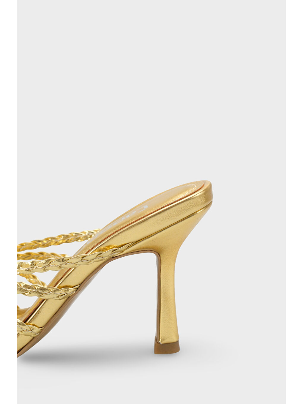 Sarı Lacie Örgü Orta Topuklu Kadın Terlik-4