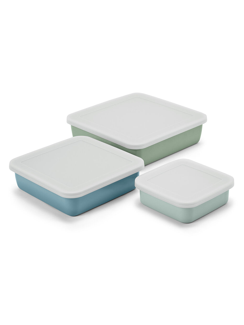 Karışık Emaye Fırın Kabı, Kare, 3'lü-1