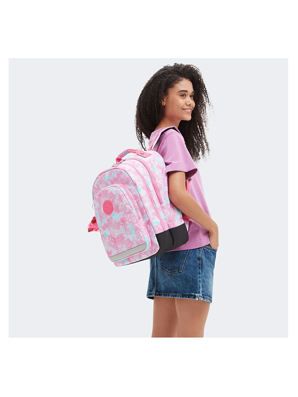 Kipling Pembe Class Room Okul Çantası Garden Clouds KI70902PE - 5