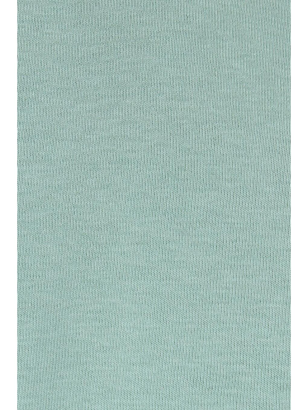 Kadın Oversize Geniş Kesim Pamuklu Basic Yeşil Bisiklet Yaka Sweatshirt-5