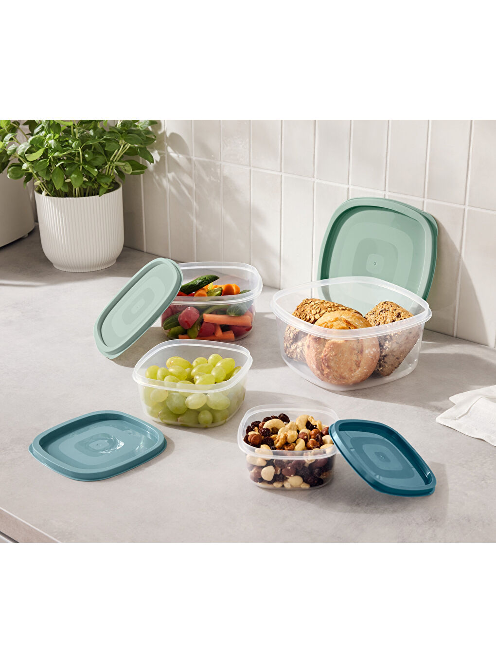 Renksiz Saklama Kutusu, 4'lü